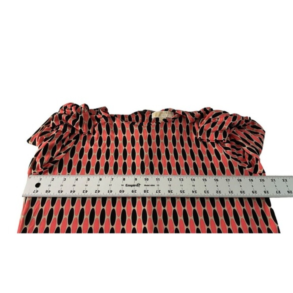 Michael Kors Coral Black‎ Geometric Sheath Dress Large 3/4 Sleeve Office - Picture 11 of 14